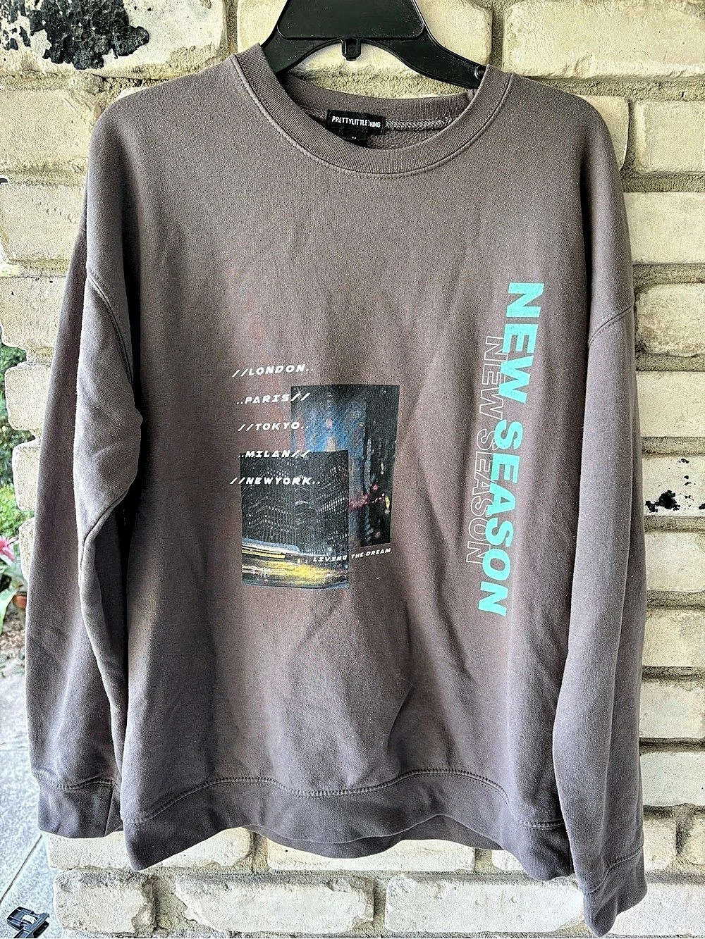 PrettyLittleThing Graphic Sweatshirt in Brown New Season